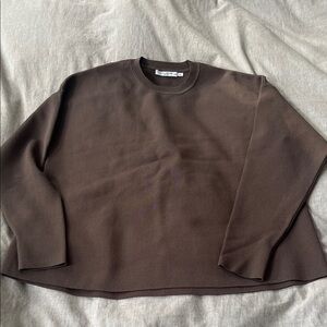 MM Lafleur Rich Brown Crewneck Sweater